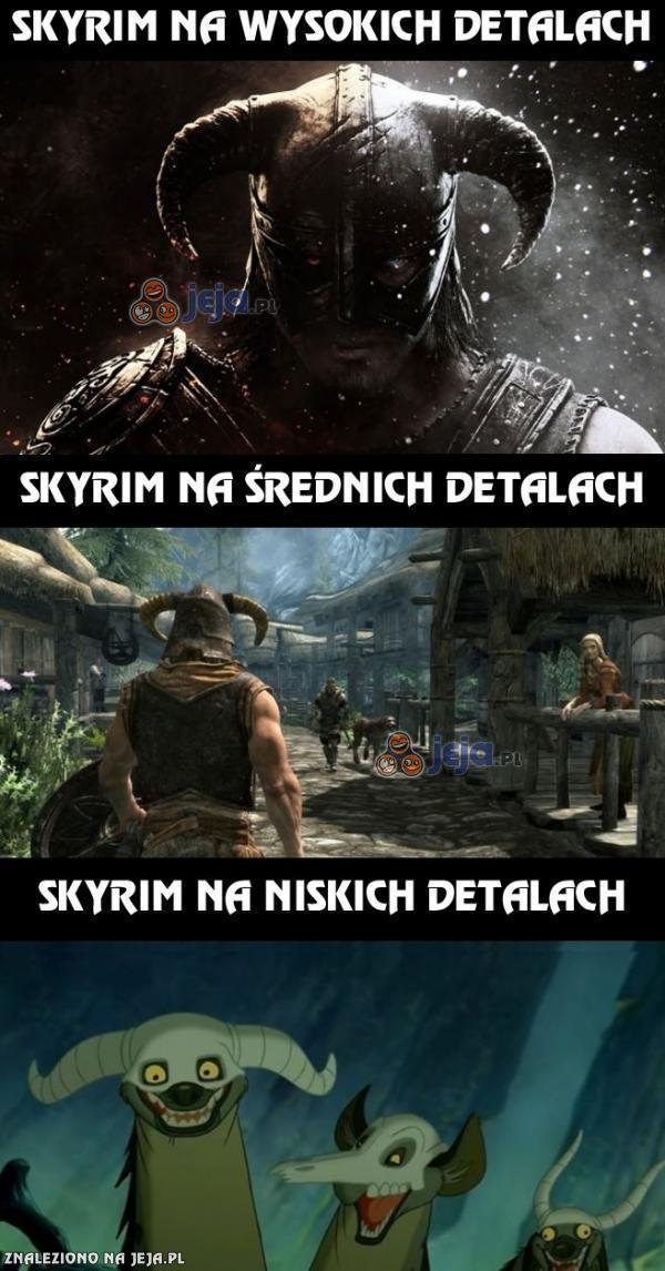 Skyrim na różnych ustawieniach