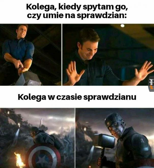 Nie uczyłem się - czytaj "spadaj"