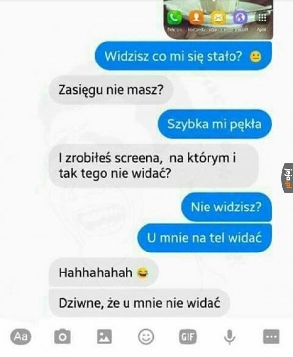 Szybka pękła