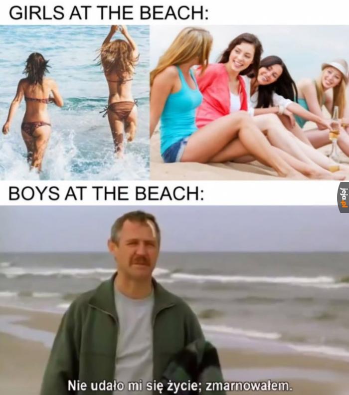 Plaża potrafi być przykra
