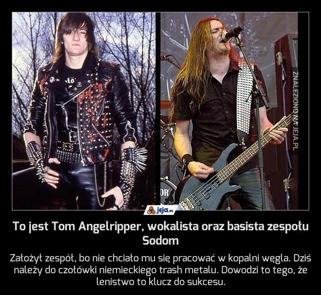 To jest Tom Angelripper, wokalista oraz basista zespołu Sodom