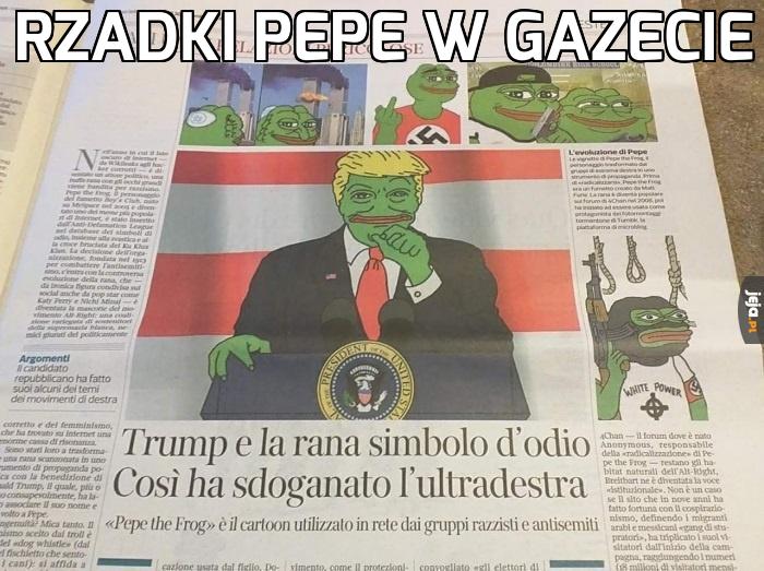 Rzadki Pepe w gazecie