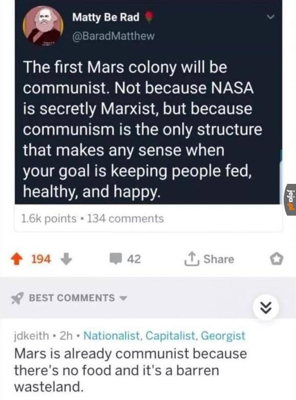 Komunistyczna kolonia na Marsie