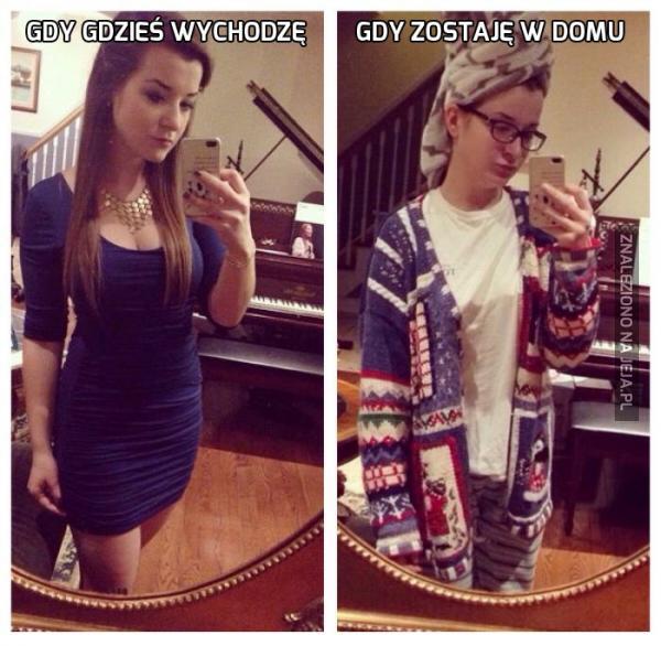 Dziewczyny w towarzystwie i w domu