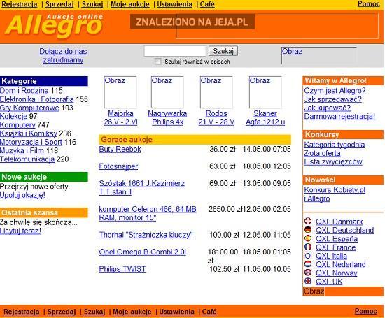 Początki Allegro - 11 Maja 2000