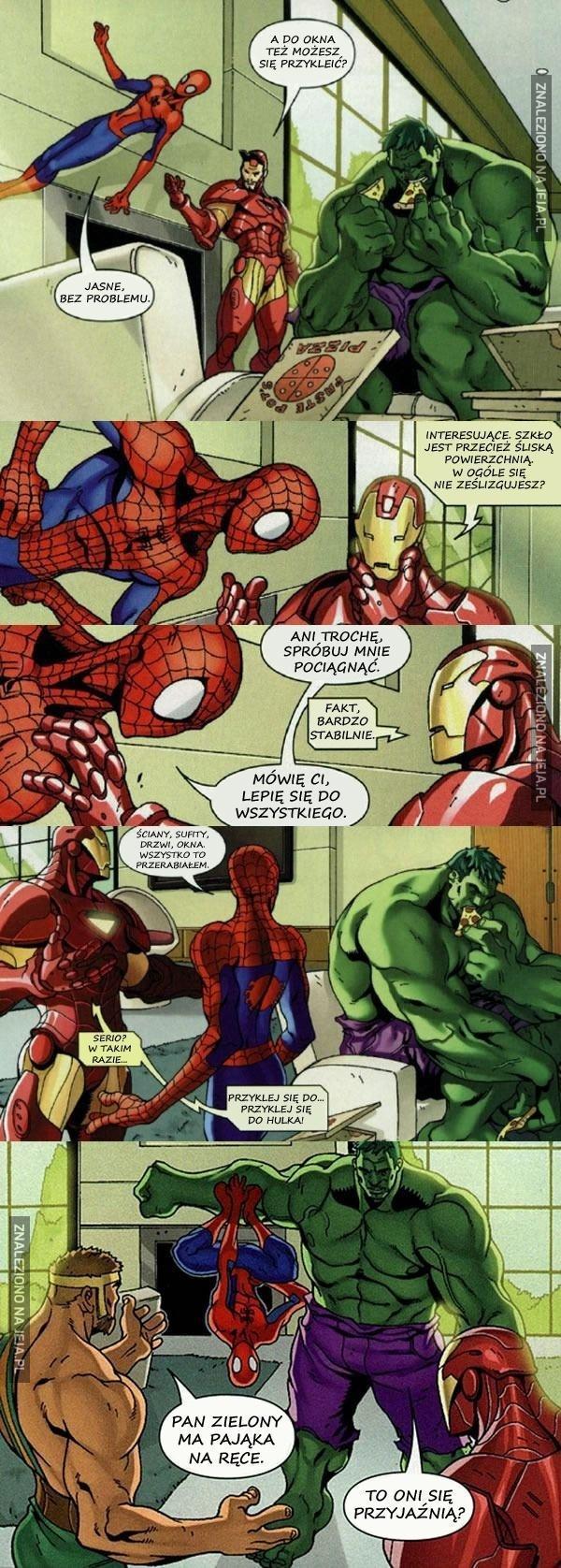 Spiderman lepi się do wszystkiego
