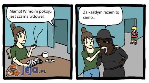 Czarna wdowa w pokoju!
