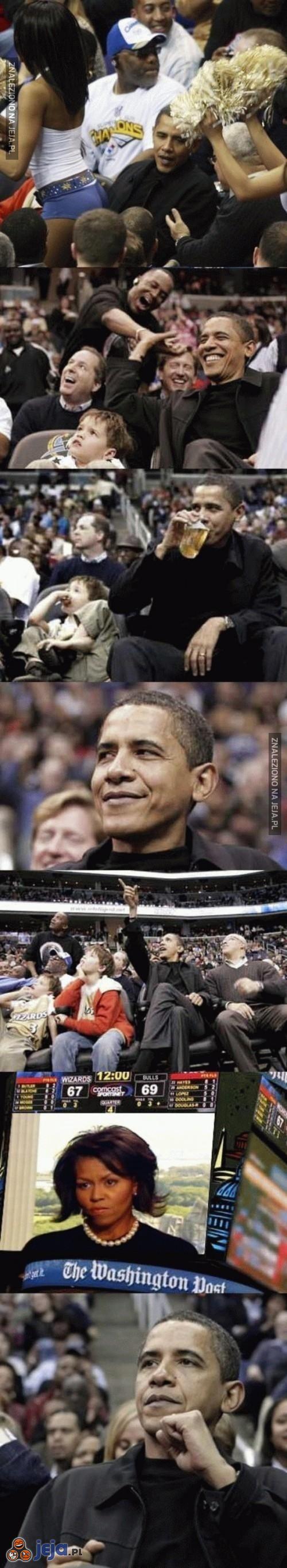 Obama na meczu