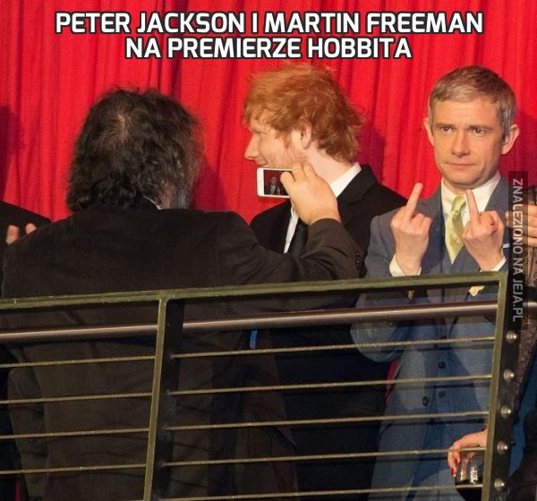 Peter Jackson i Martin Freeman na premierze Hobbita