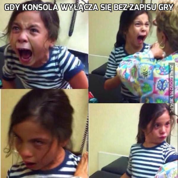 Gdy konsola wyłącza się bez zapisu gry