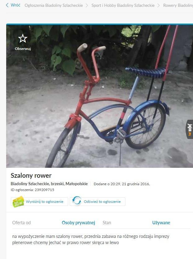 Sprzedam szalony rower