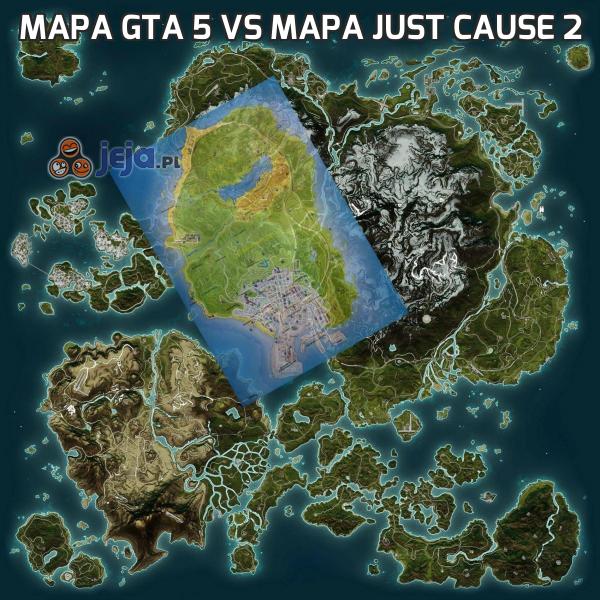 Mapa GTA 5 vs mapa Just Cause 2