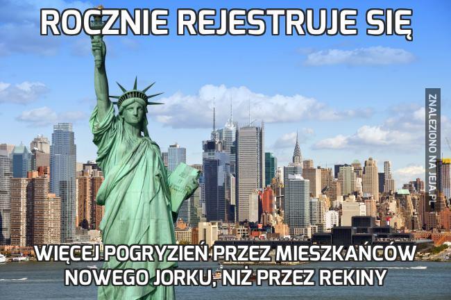 Rocznie rejestruje się