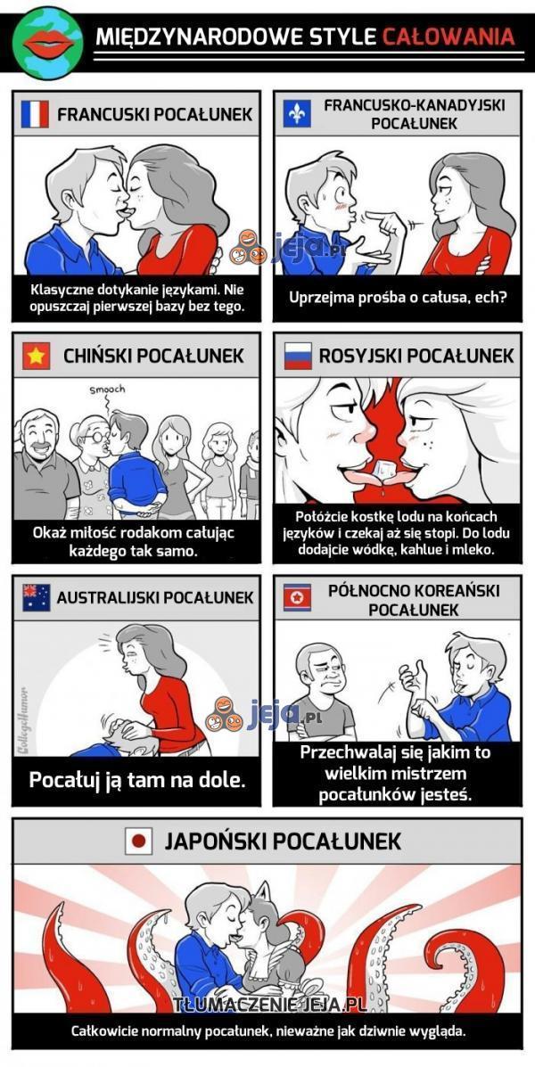 Różne style całowania