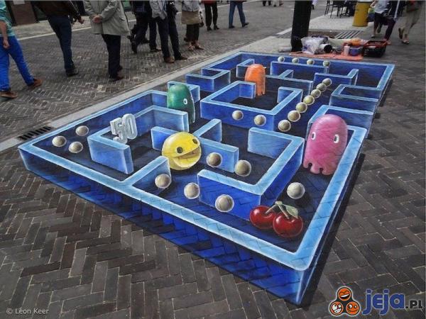 Iluzja na chodniku - Pacman