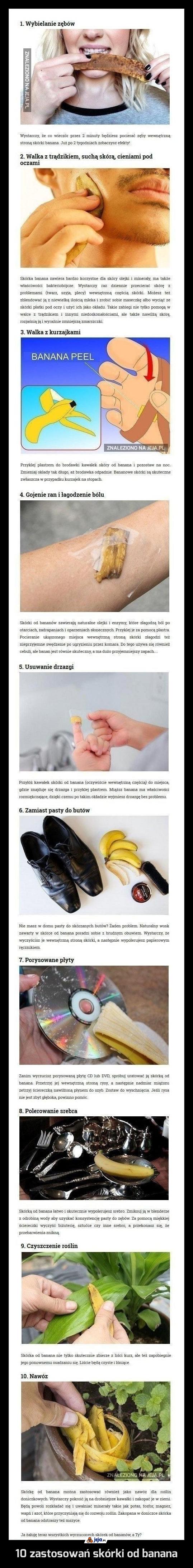 10 zastosowań skórki od banana