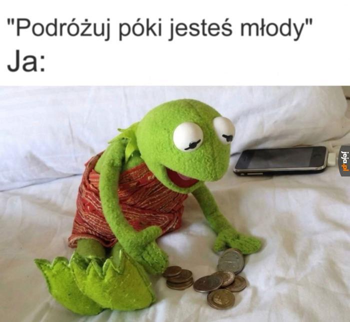 Przyczepiony pod tirem jest tanio, ale mało przyjemnie