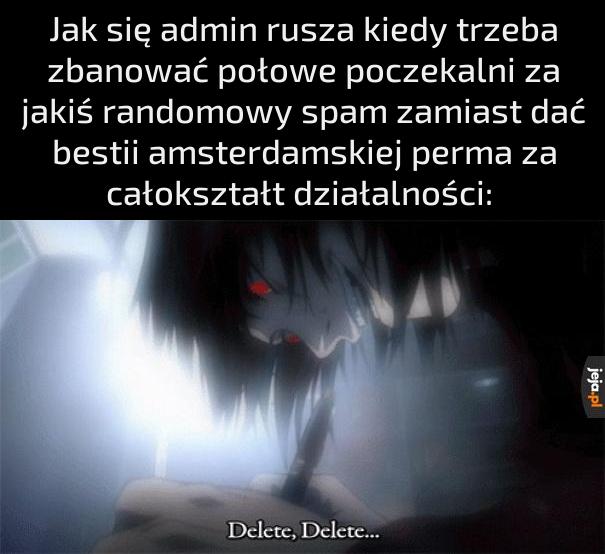 Pamiętajcie"admin" piszemy zawsze z małej litery