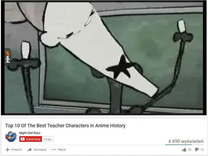 Top 10 najlepszych nauczycieli w historii anime