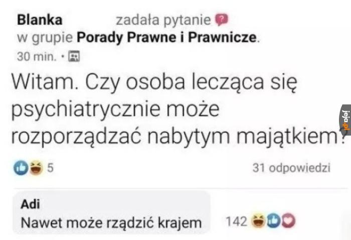"Czekamy" na pierwszego prezydenta ze schizofrenią