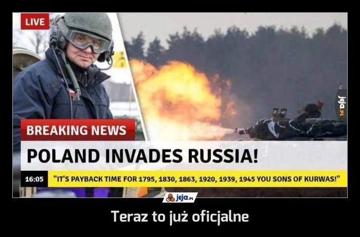 Teraz to już oficjalne