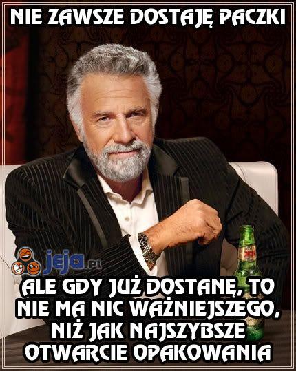 Nie zawsze dostaję paczki, ale...