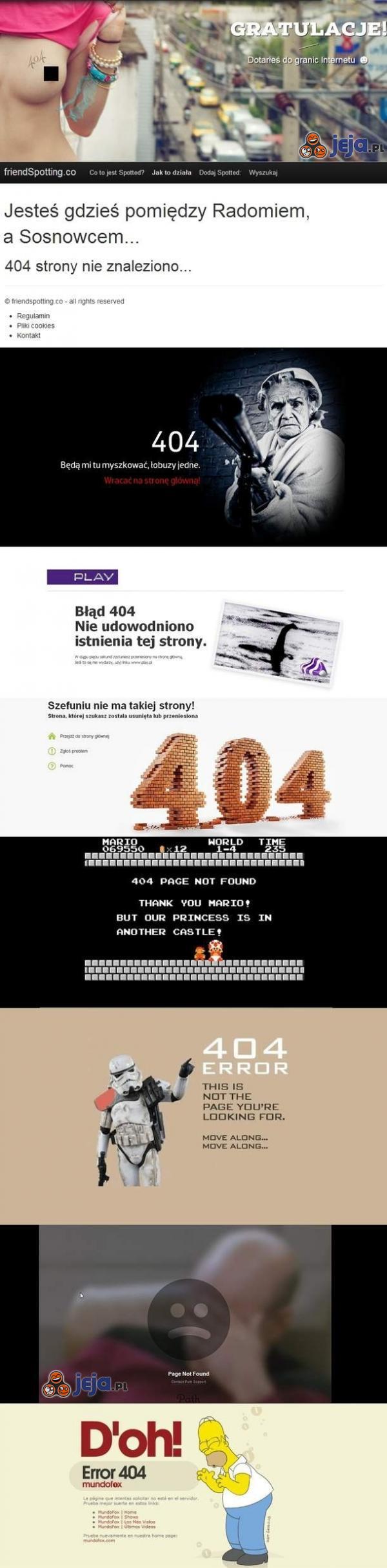 Najlepsze strony z błędem 404