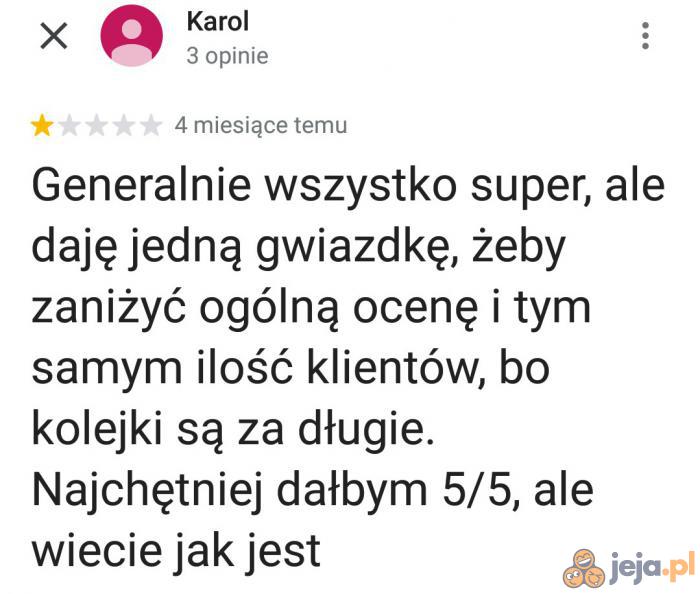 Typowa ocena Biedronki