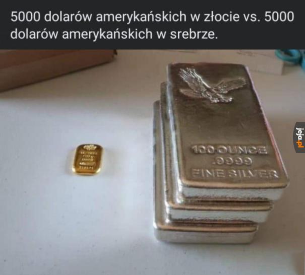 5000 tysięcy dolarów amerykańskich w złocie i srebrze