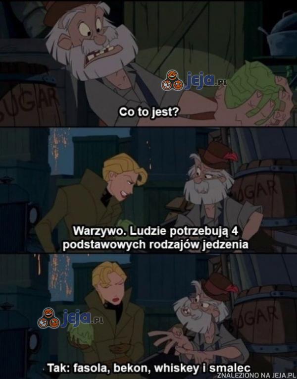 Cztery podstawowe rodzaje jedzenia