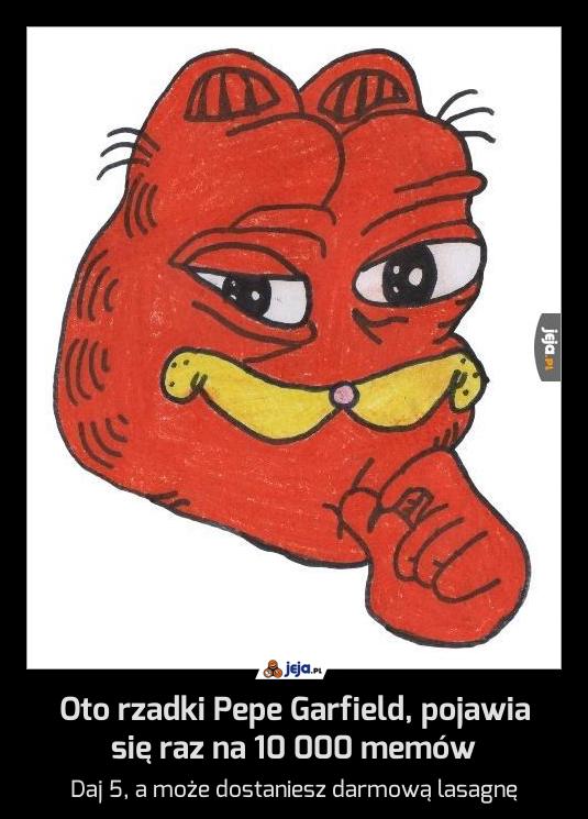 Oto rzadki Pepe Garfield, pojawia się raz na 10 000 memów