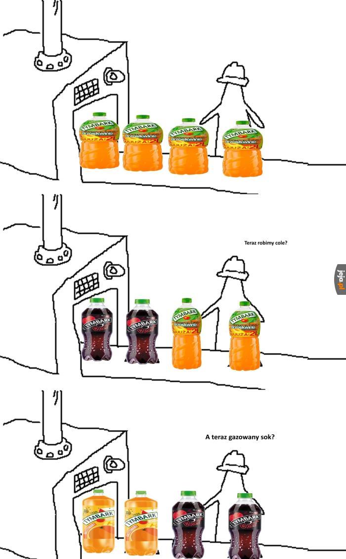 W sumie cola mi smakowała, ale trochę dziwne że cola od Tymbarka