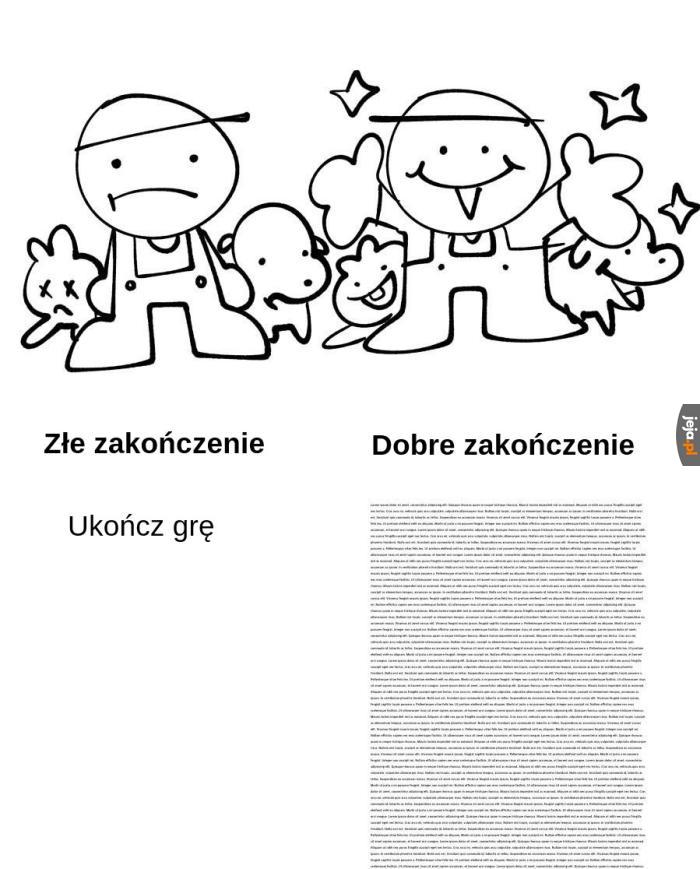 Zakończenia w grach takie są