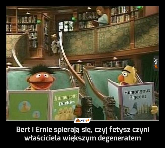 Bert i Ernie spierają się, czyj fetysz czyni właściciela większym degeneratem