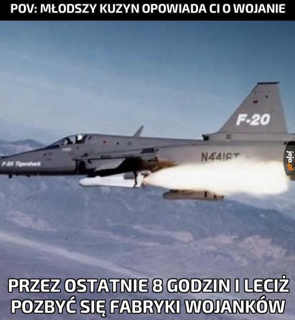 Pov: młodszy kuzyn opowiada ci o wojanie
