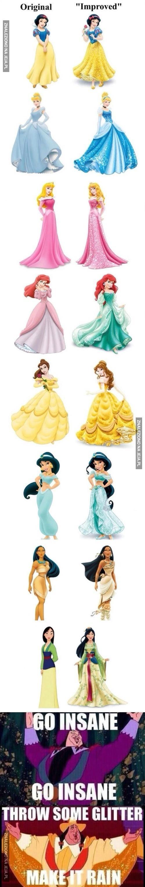 Księżniczki Disneya w "ulepszonych" sukienkach