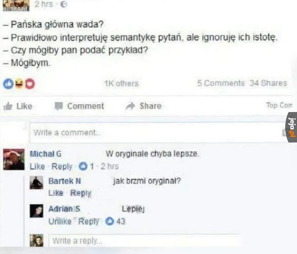 Nie jestem głupi, tylko nie mam zdolności społecznych