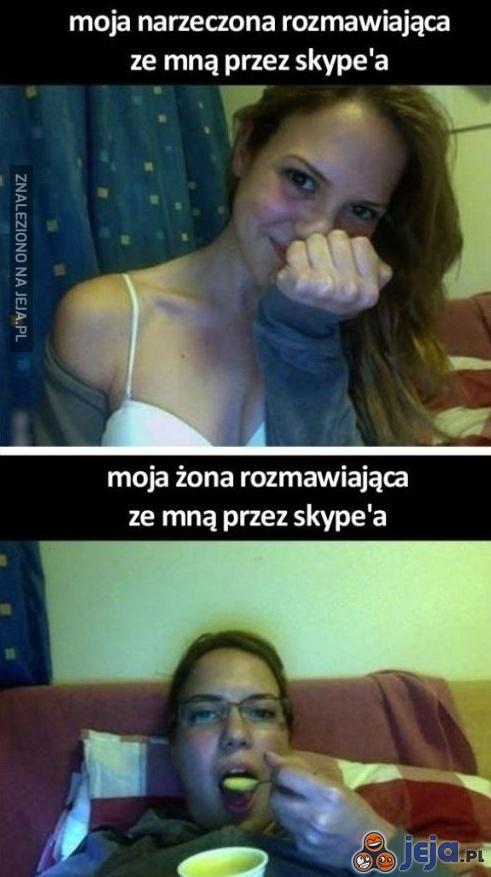 Narzeczona vs żona na Skype