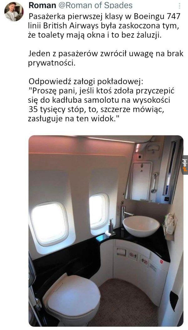 Prywatność w samolocie