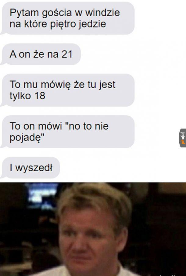 Dlatego nie jeżdżę windą