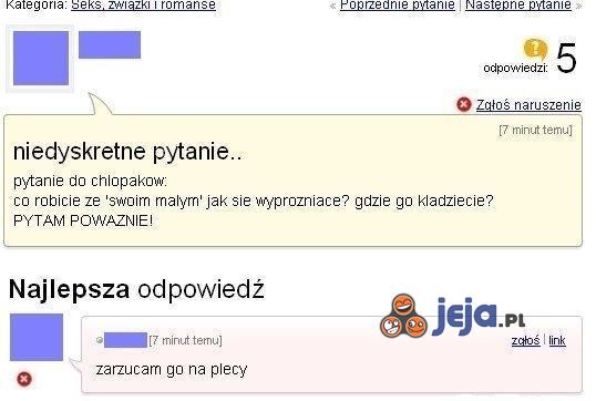 Niedyskretne pytanie do chłopaków...