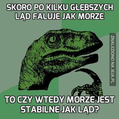 Skoro po kilku głębszych ląd faluje jak morze