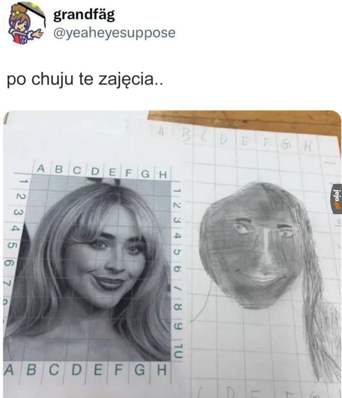 Mój rysunek po lewej w ogóle nie przypomina wzoru po prawej