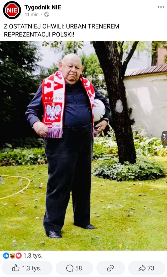 Żart polega na tym, że nowy trener się właśnie Urban nazywa
