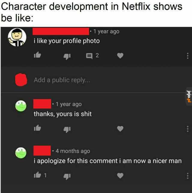 Rozwój postaci w serialach Netflixa