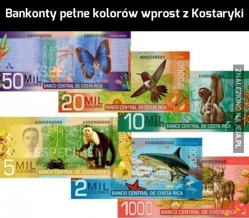 Banknoty pełne kolorów wprost z Kostaryki