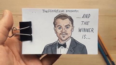 Leonardo Di Caprio na rozdaniu Oscarów