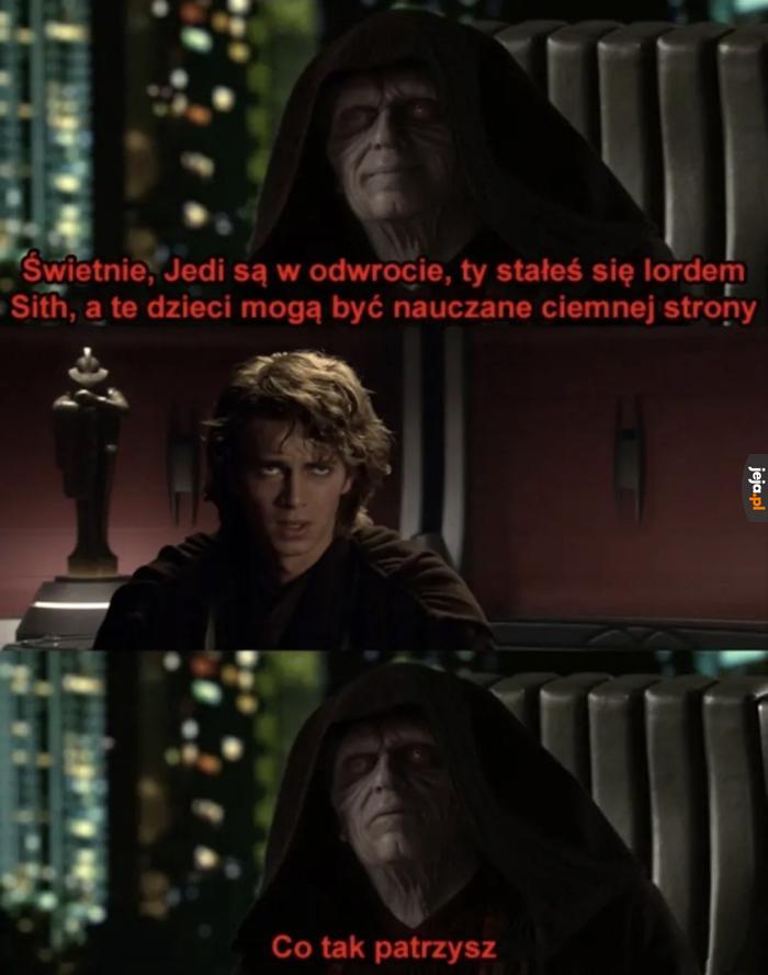 Ciemny Panie, mam dobrą i złą wiadomość. Dobra? Pomachałem mieczem. Zła? Na dzieci.