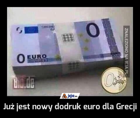 Już jest nowy dodruk euro dla Grecji