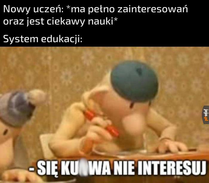 Ty tutaj nie masz się interesować tylko wkuwać na blachę